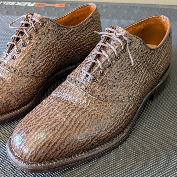 AMAZING! Vintage Genuine SHARKSKIN Men\'s Oxford - Brown - FootJoy - Size 10.5 DB main image 12